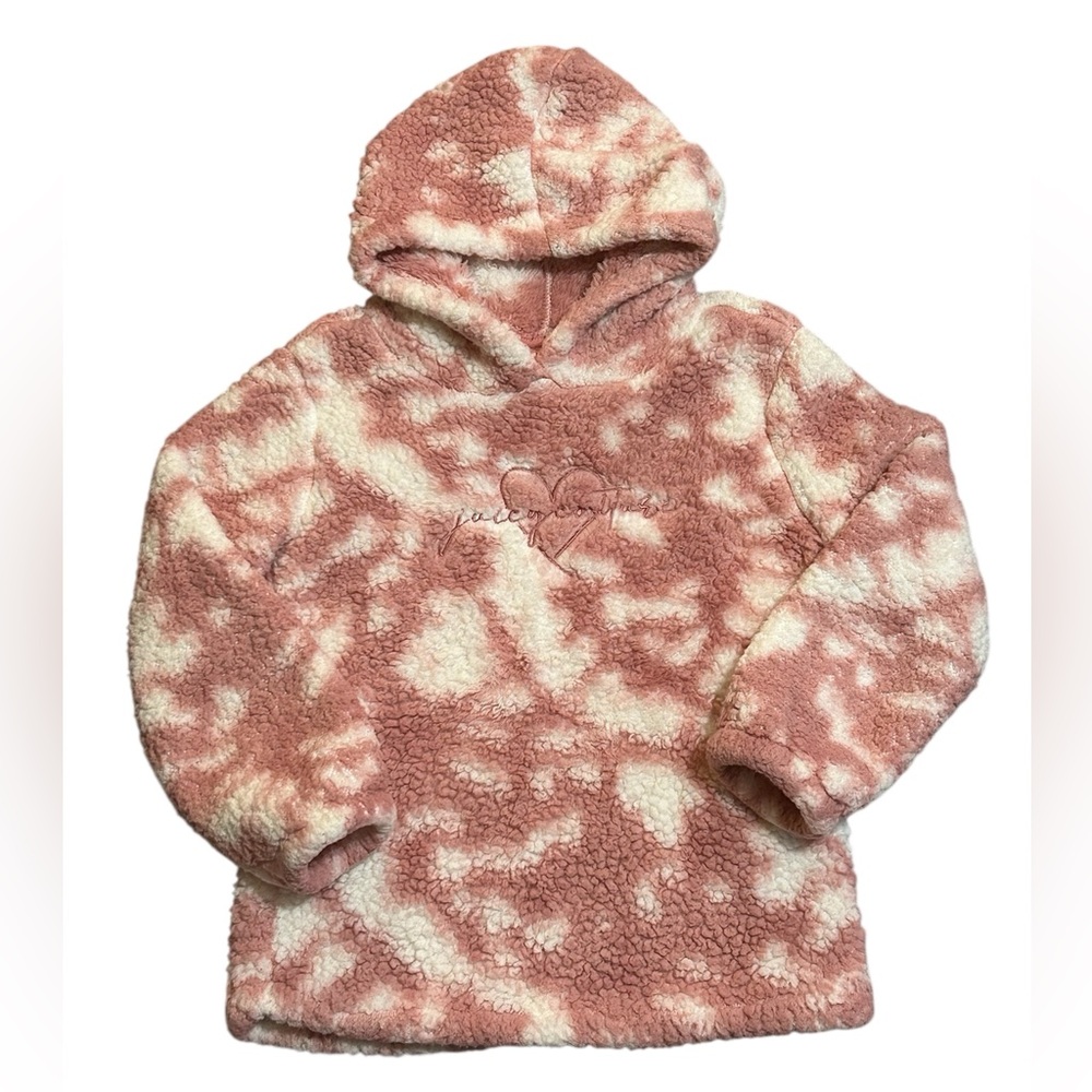 Girl’s Juicy Couture Faux Fur Hoodie Tie Dye Pink Size 6x